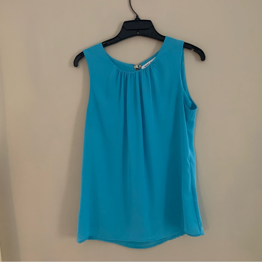 Rose & Olive turquoise aqua blue sleeveless top, size S